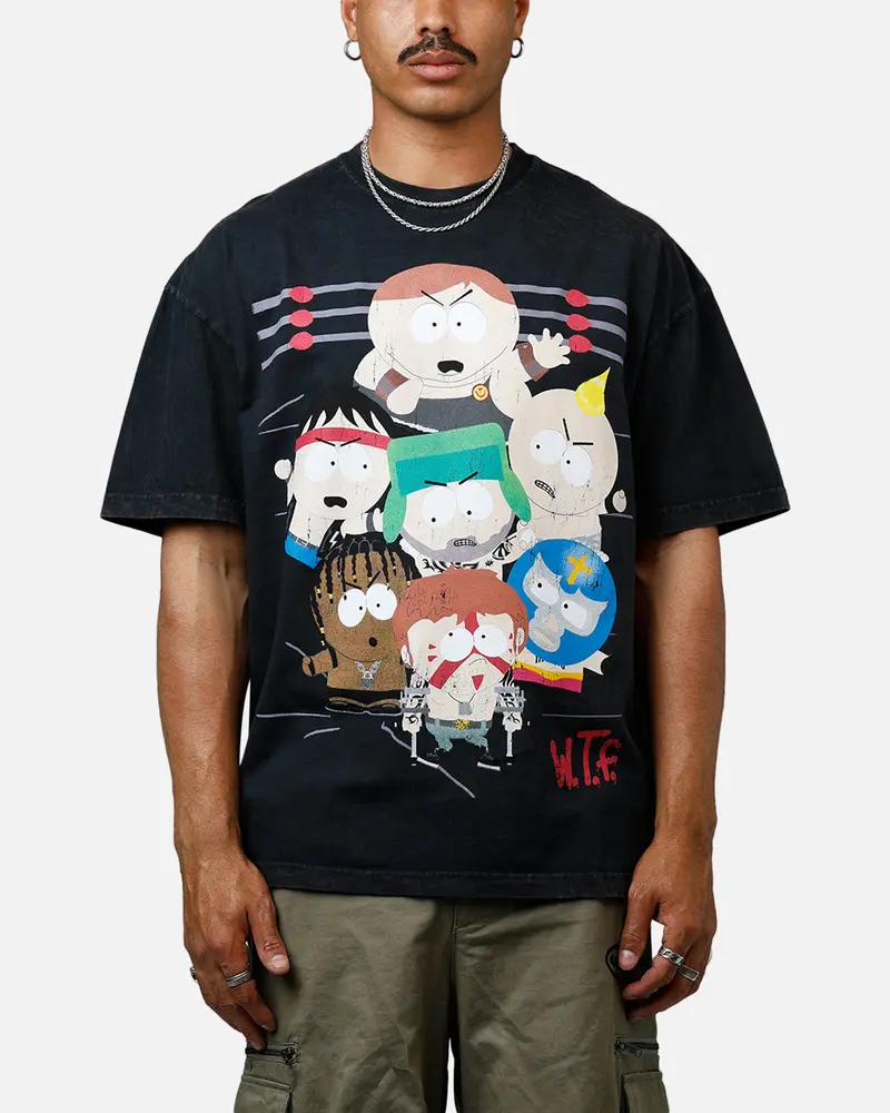 73Studio X South Park Wtf Heavyweight T-Shirt Black Acidwash 1