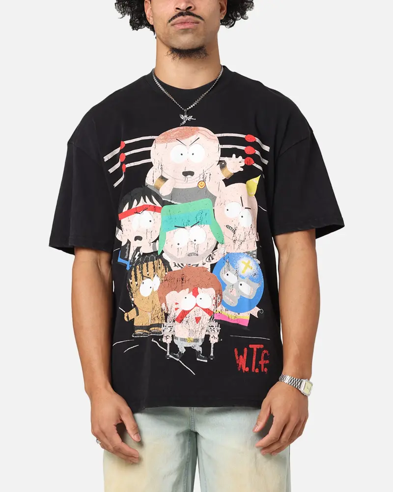 73Studio X South Park Wtf Vintage T-Shirt Black Acidwash 1