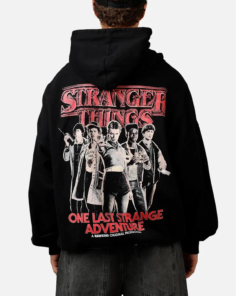 73Studio X Stranger Things Hawkins Heroes Hoodie Black 1