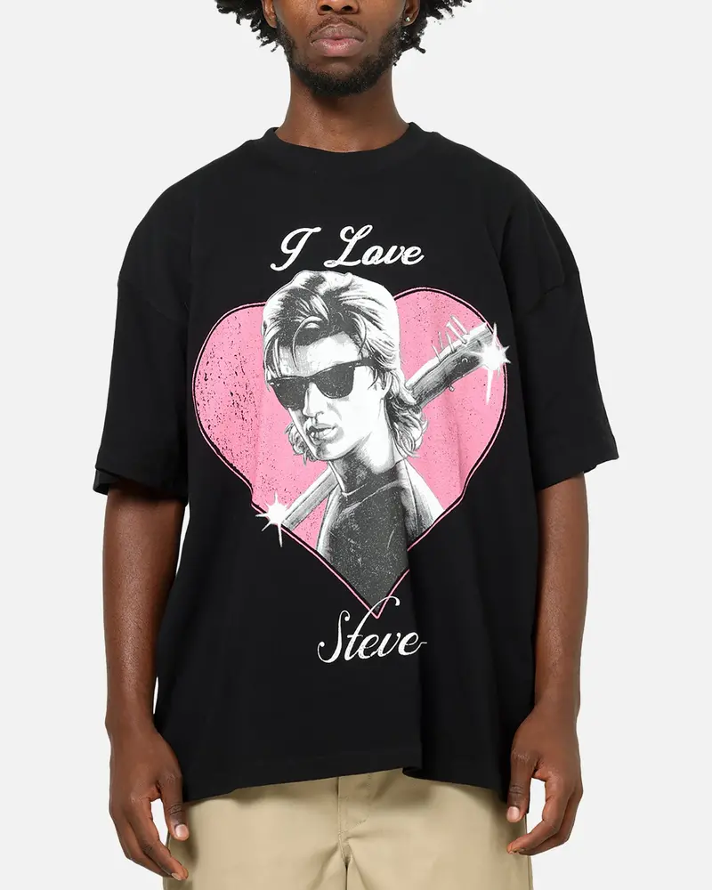 73Studio X Stranger Things I Love Steve Heavy T-Shirt Black 1