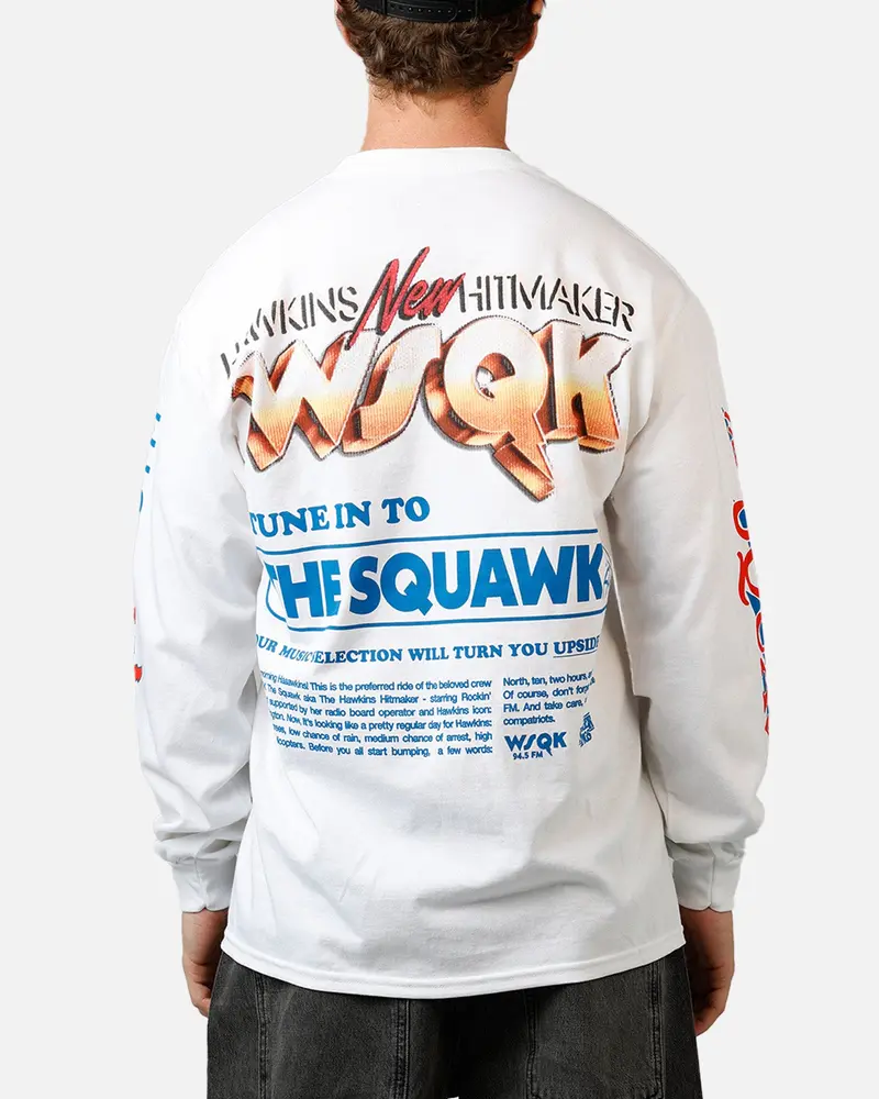 73Studio X Stranger Things The Squawk Long Sleeve T-Shirt White 1