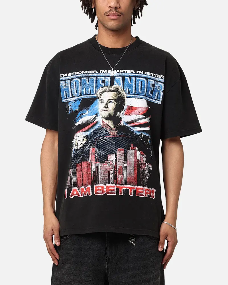 73Studio X The Boys Homelander Vintage T-Shirt Black Acidwash 1