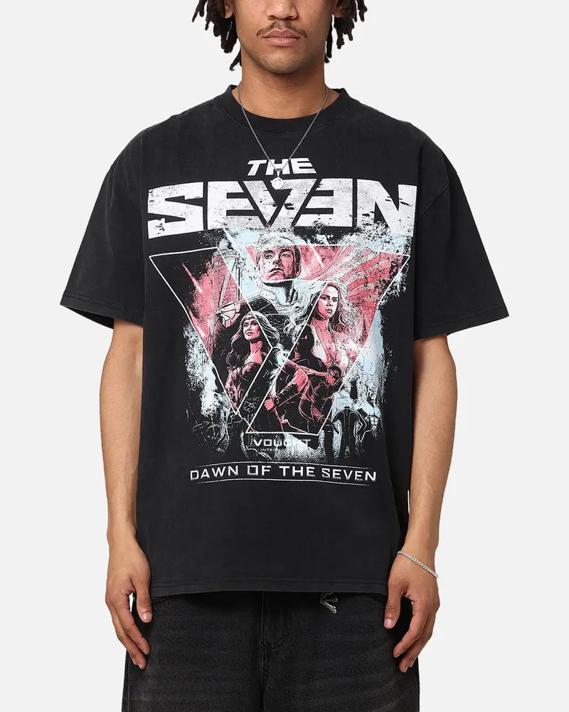 73Studio X The Boys The Seven Vought Vintage T-Shirt Black Acidwash 1