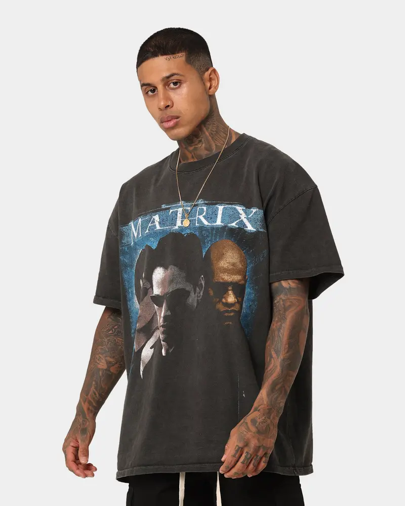 73Studio X The Matrix Heavyweight Vintage T-Shirt Black Wash 1