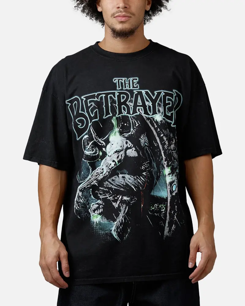73Studio X Warcraft The Betrayer T-Shirt Black Acidwash 1
