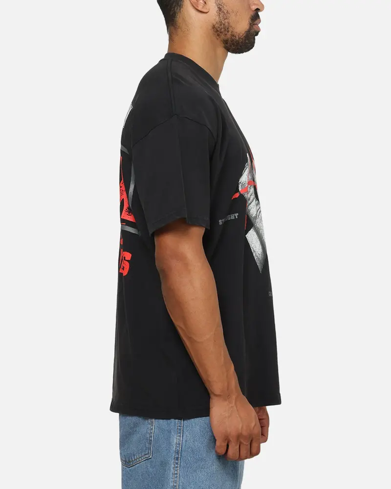 73Studio X Wwe Cm Punk My Life Rules Vintage T-Shirt Black Acidwash 5