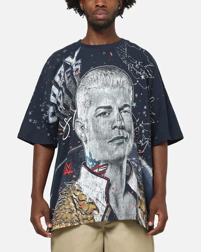 73Studio X Wwe Cody Rhodes All Over Print T-Shirt Navy 1