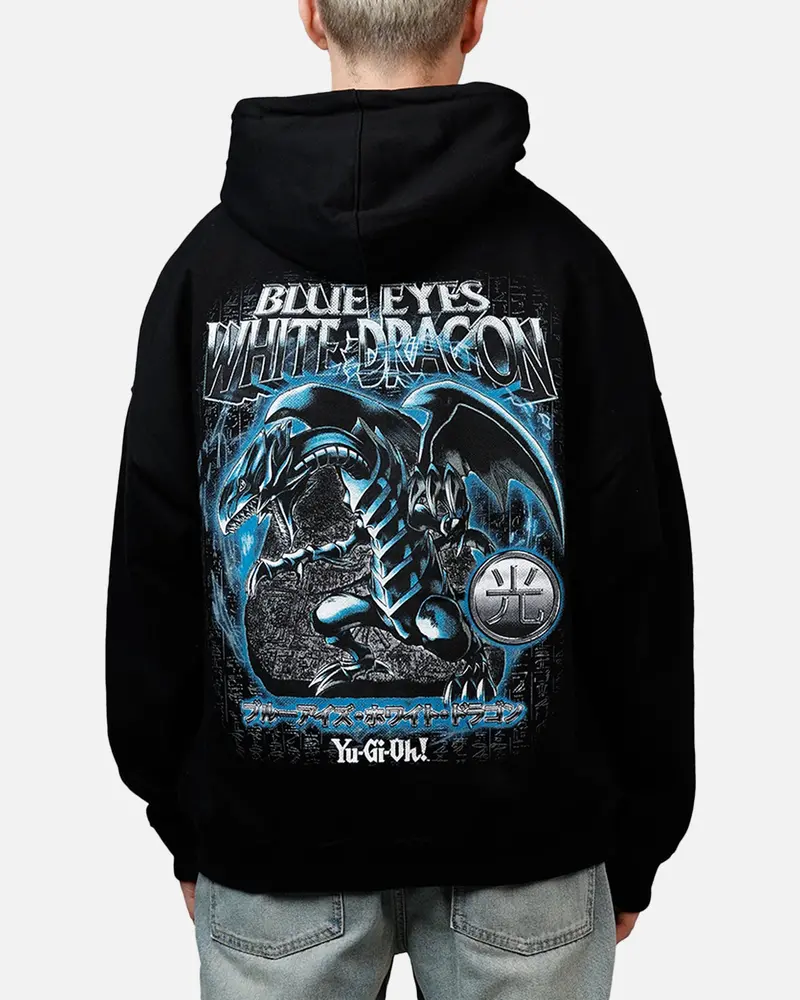73Studio X Yu-Gi-Oh! Blue Eyes White Dragon Premium Hoodie Black 1