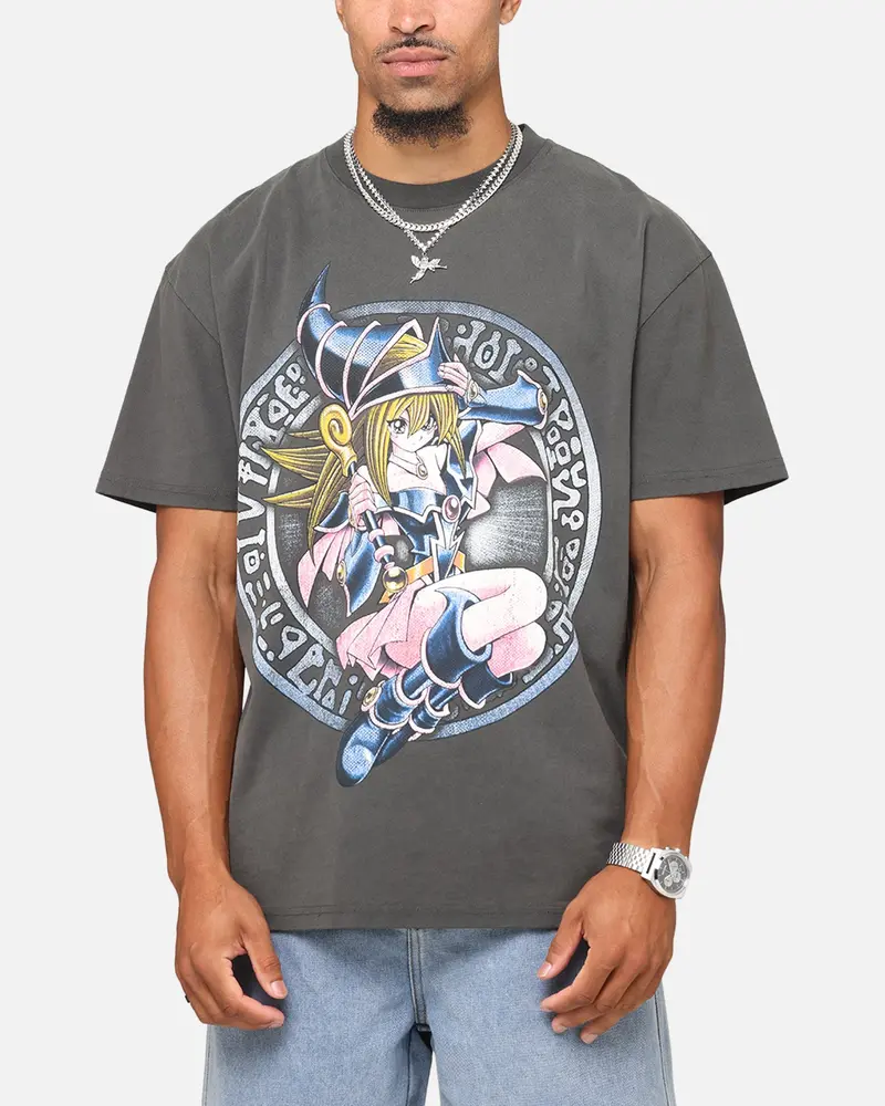 73Studio X Yu-Gi-Oh! Dark Magician Girl Card Heavyweight T-Shirt Black Wash 1