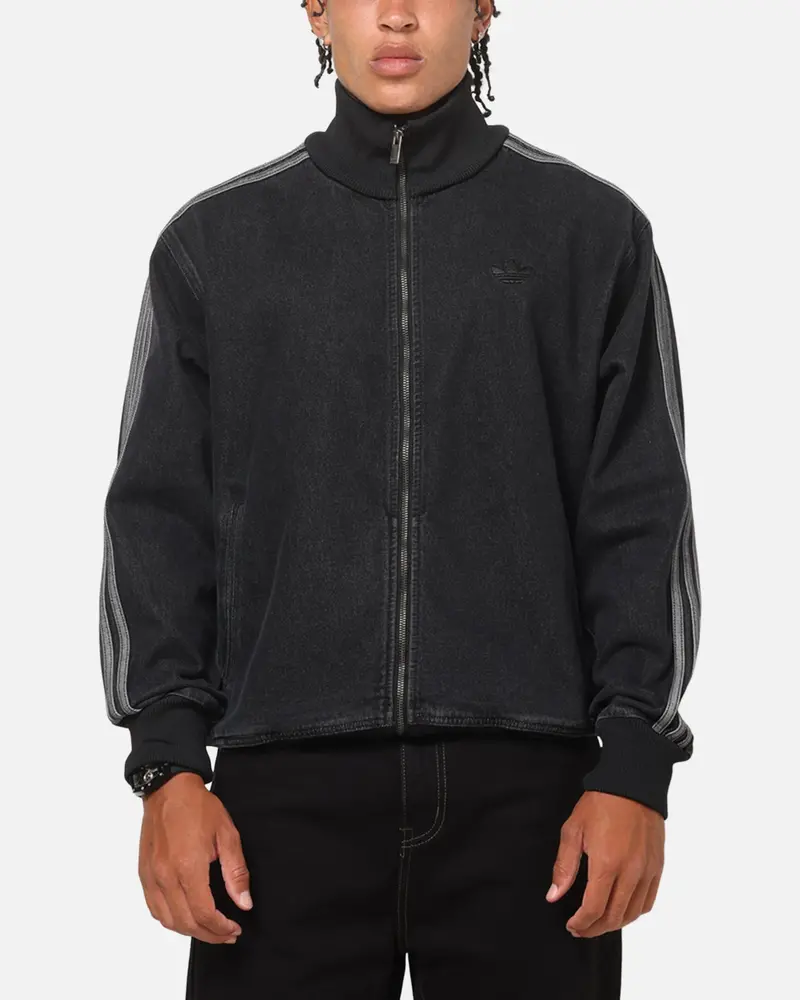 Adidas Adicolor Denim Firebird Track Top Black Denim 1