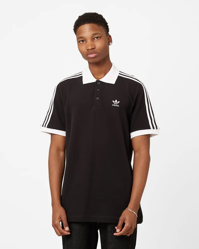 Adidas Adicolour 3-Stripe Polo Shirt Black 1