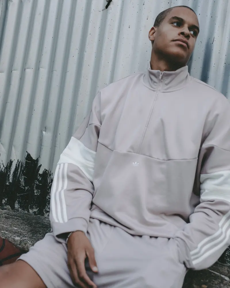 Adidas Basketball Warm Up Jacket Wonder Taupe/Off White 1