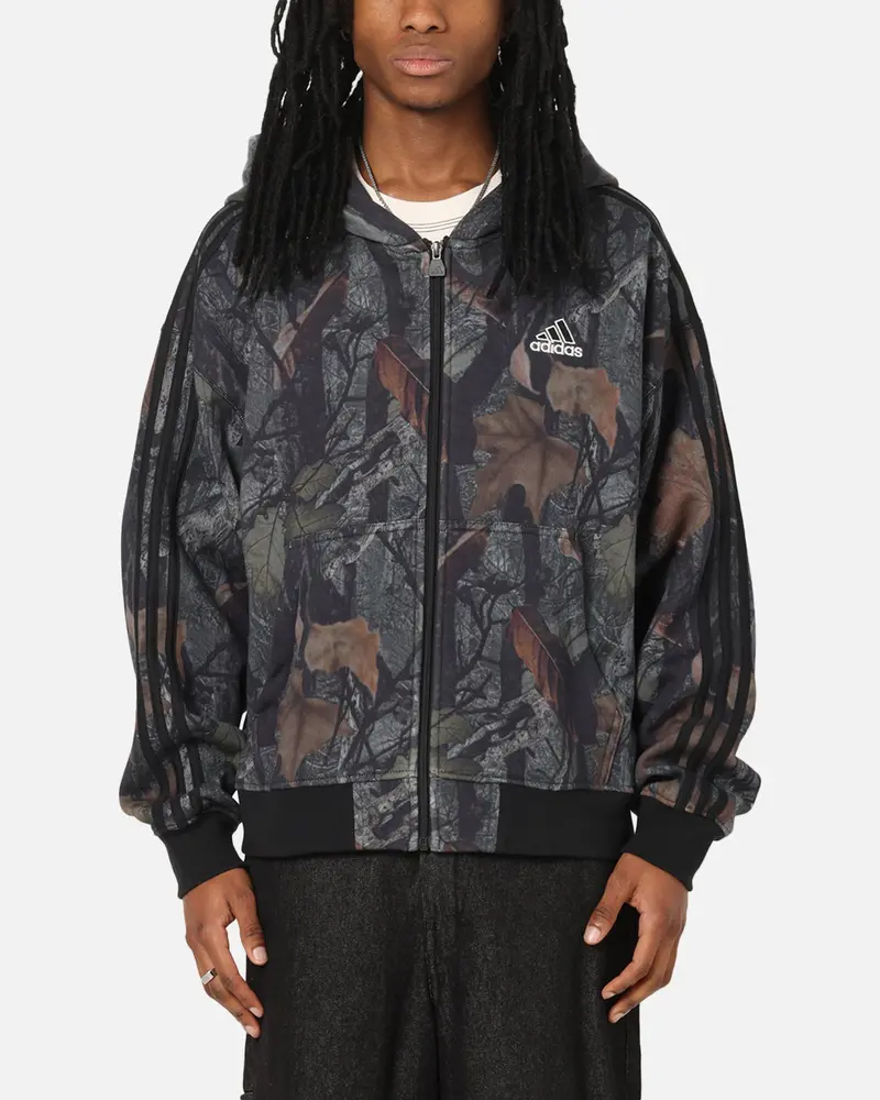 Adidas Camo Zip Up Hoodie Black 1