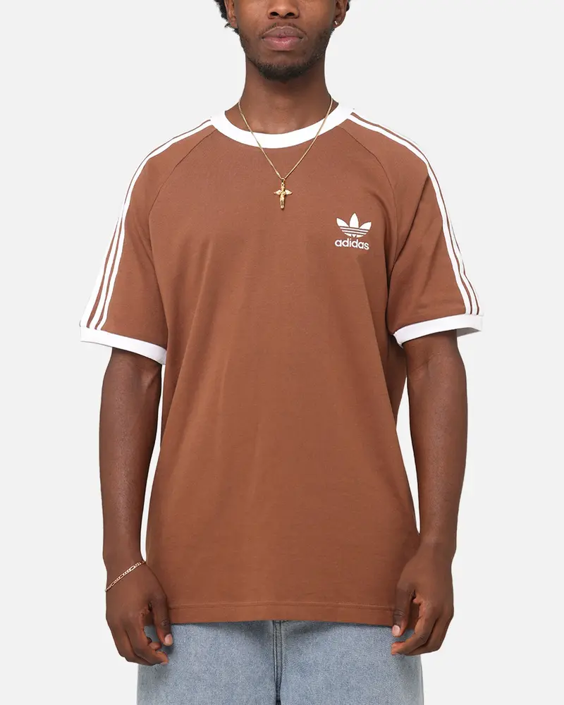 Adidas Classics 3-Stripes T-Shirt Brown 1
