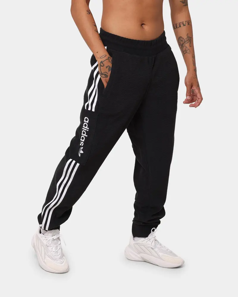 Adidas Comfort 3 Stripe Track Pants Black/White 1