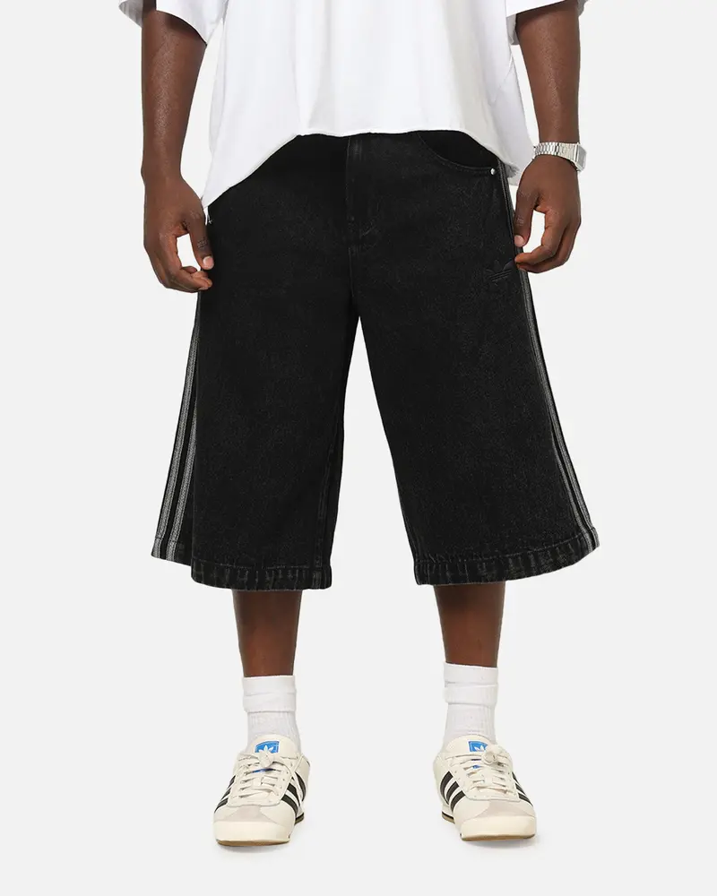 Adidas Firebird Denim Shorts Black Denim 1