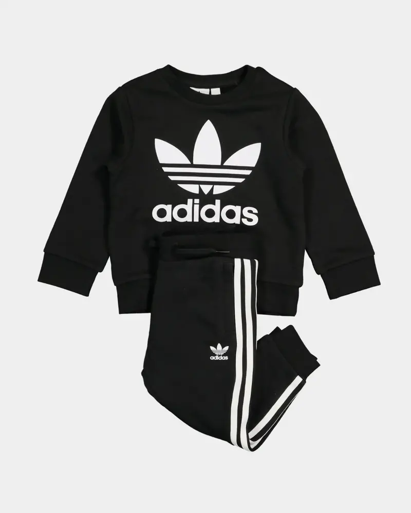 Adidas Kid's Crew Sweatshirt 2 Piece Set Black/White 1