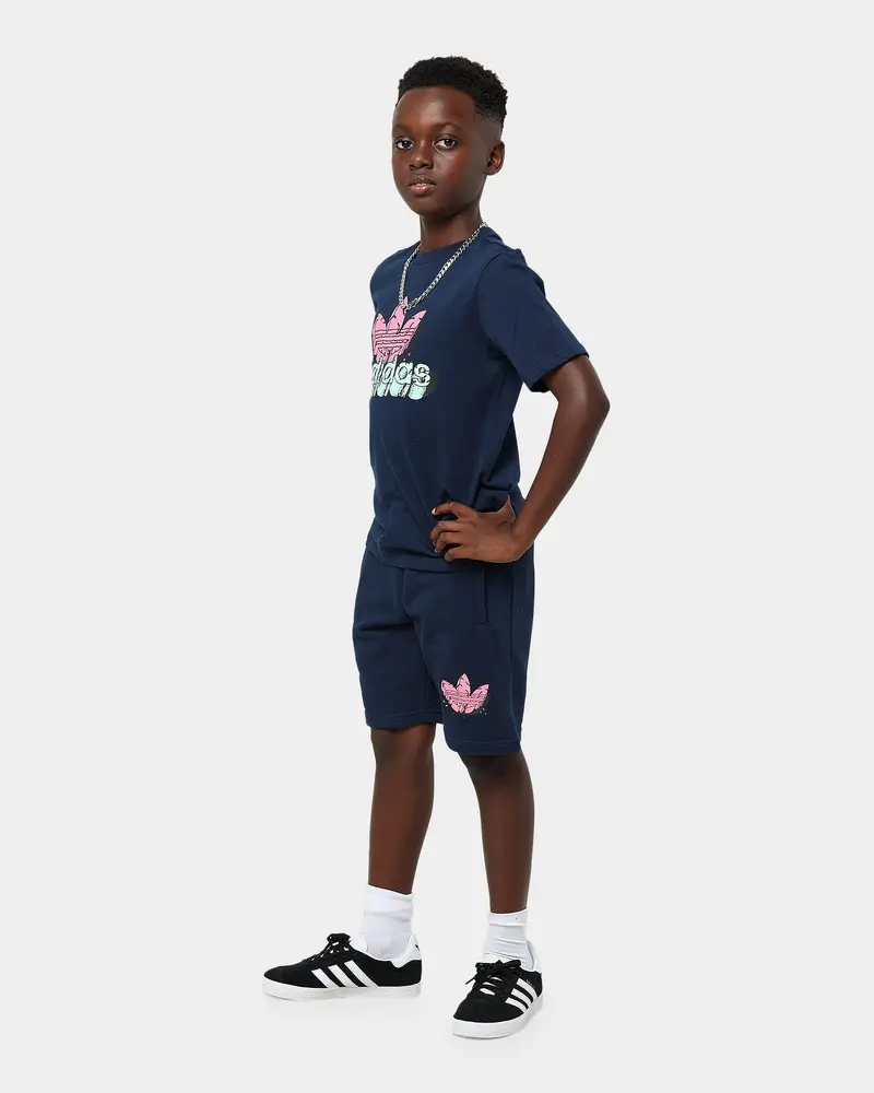 Adidas Kid's Dino Graphic Shorts Navy/Pink 1