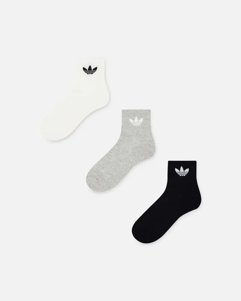 Adidas Mid Crew Socks 3 Pack White/Grey/Black 1