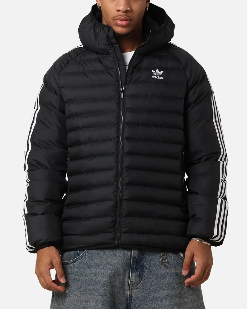 Adidas Padded Hooded Jacket Black/White 1