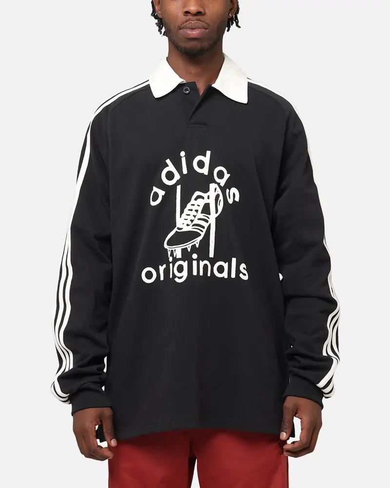 Adidas Rugby Polo Shirt Black 1