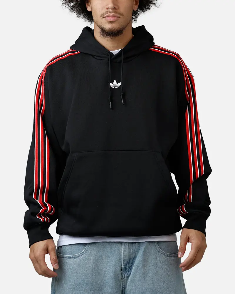 Adidas Three Stripes Hoodie Black/Red 1
