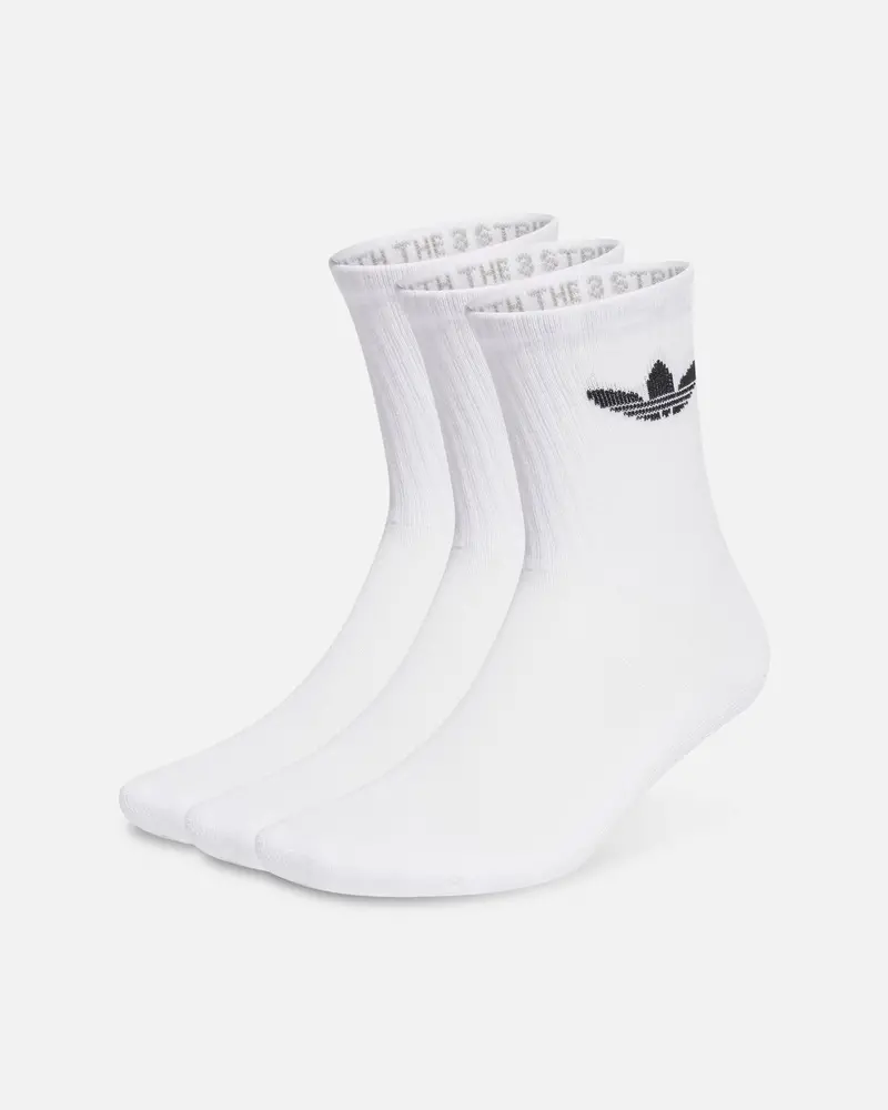 Adidas Trefoil Cushioned Crew Socks 3 Pack White 1