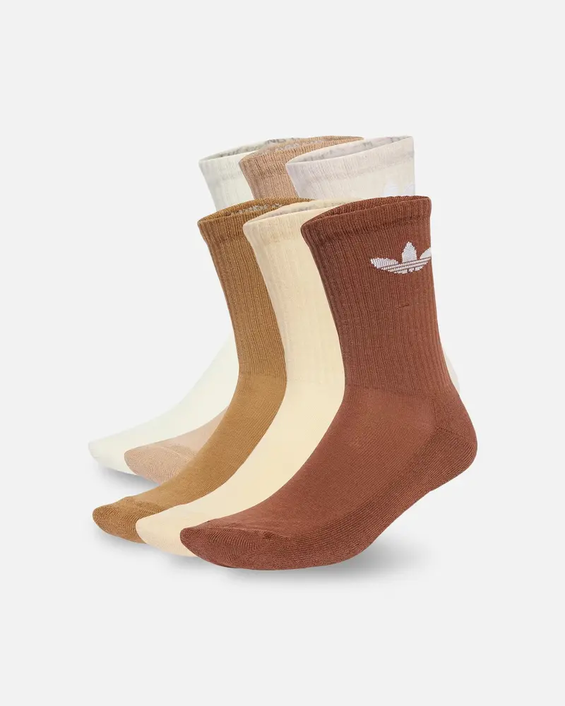 Adidas Trefoil Cushioned Crew Socks 6 Pack Cream 1