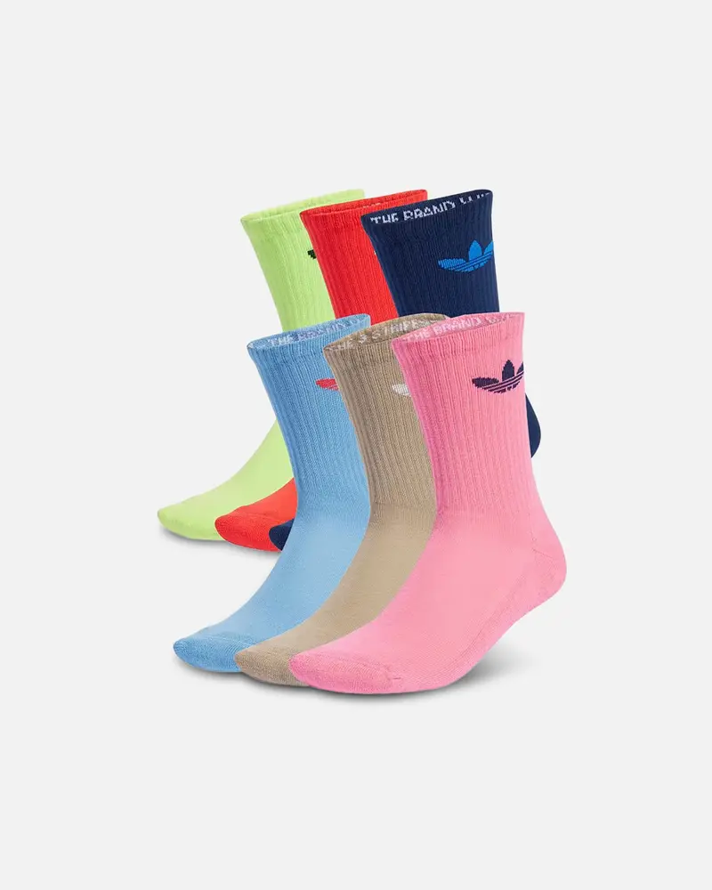 Adidas Trefoil Cushioned Crew Socks 6 Pack Multi 1