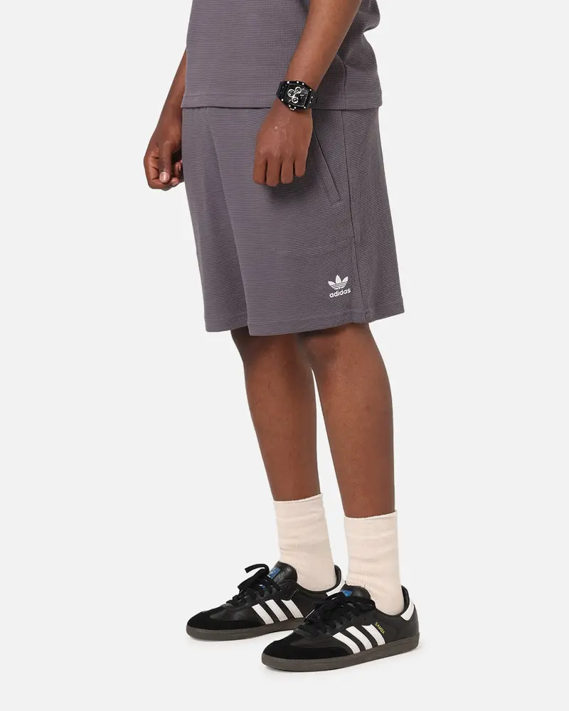 Adidas Trefoil Essentials Waffle Shorts Grey Strata 1