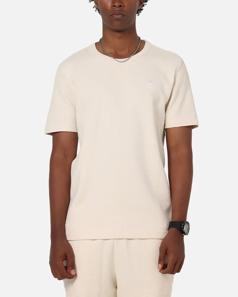 Adidas Trefoil Essentials Waffle T-Shirt Wonder White 1