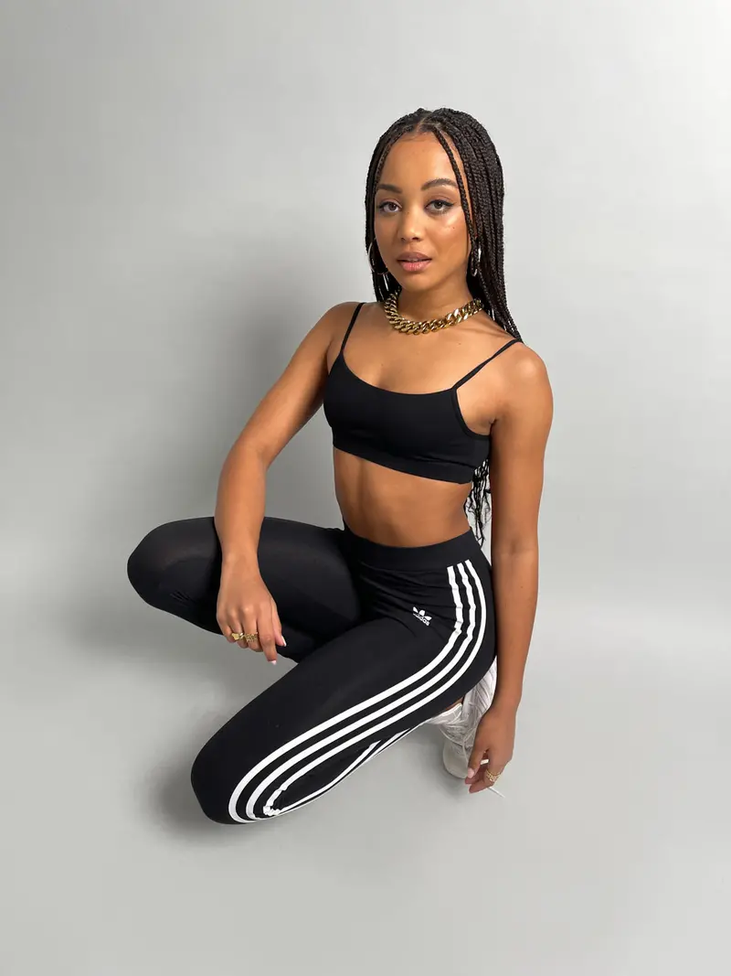 Adidas Women's 3-Stripe Tights Black/White 1