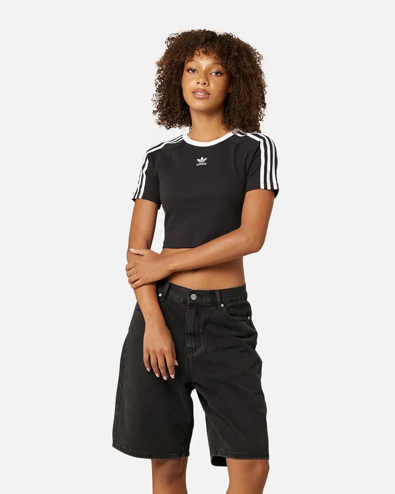 Adidas Women's 3-Stripes Baby T-Shirt Black 1