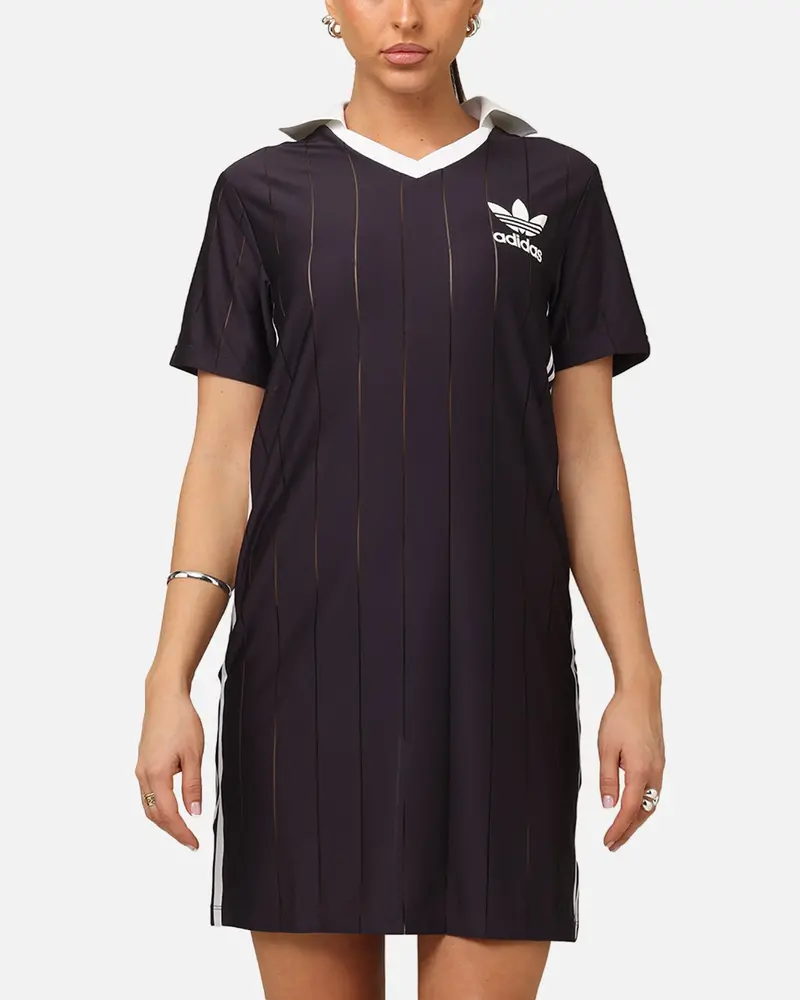 Adidas Women's 3-Stripes Pinstripe Dress Aurora Black 1