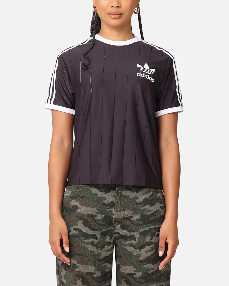 Adidas Women's 3-Stripes Pinstripe T-Shirt Aurora Black 1