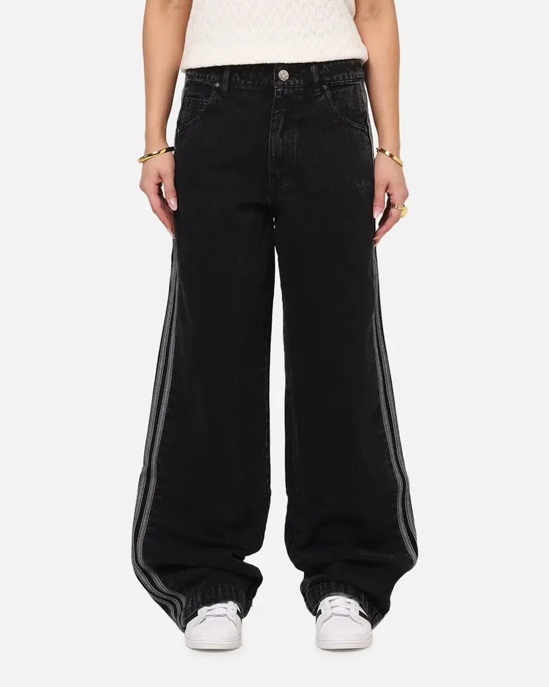 Adidas Women's Denim 3-Stripes Track Pants True Black Denim 1