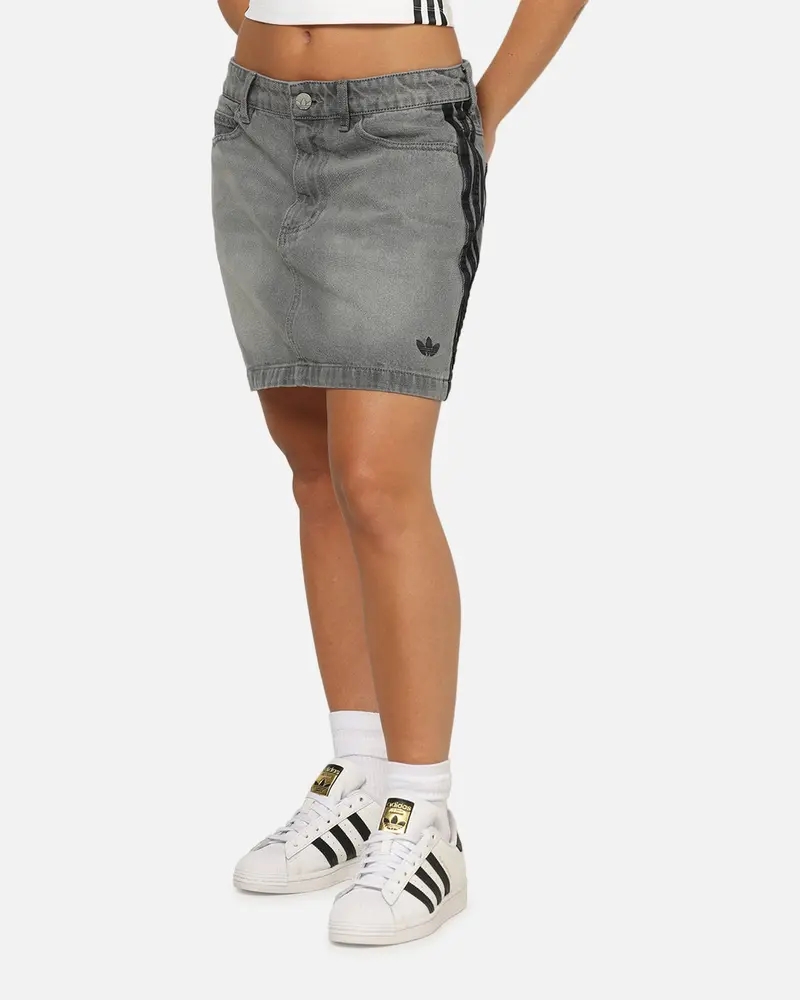 Adidas Women's Denim Mini Skirt Washed Grey 1