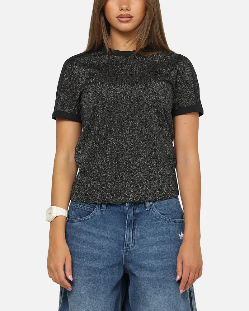 Adidas Women's Lurex Cali T-Shirt Black 1