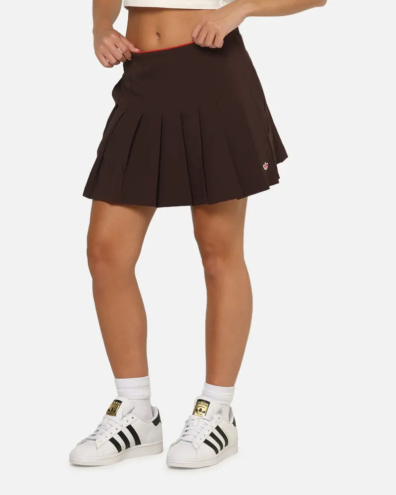 Adidas Women's Originals Pleated Skort Dark Brown 1