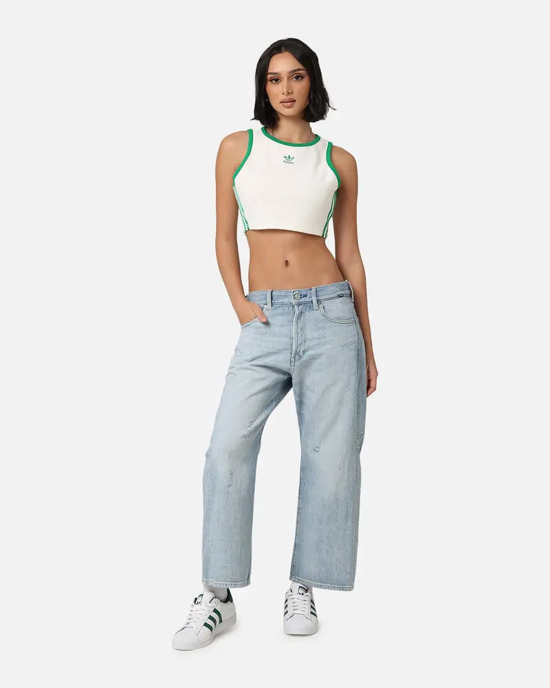 Adidas Women's Terry Cropped Tank Top Off White 2