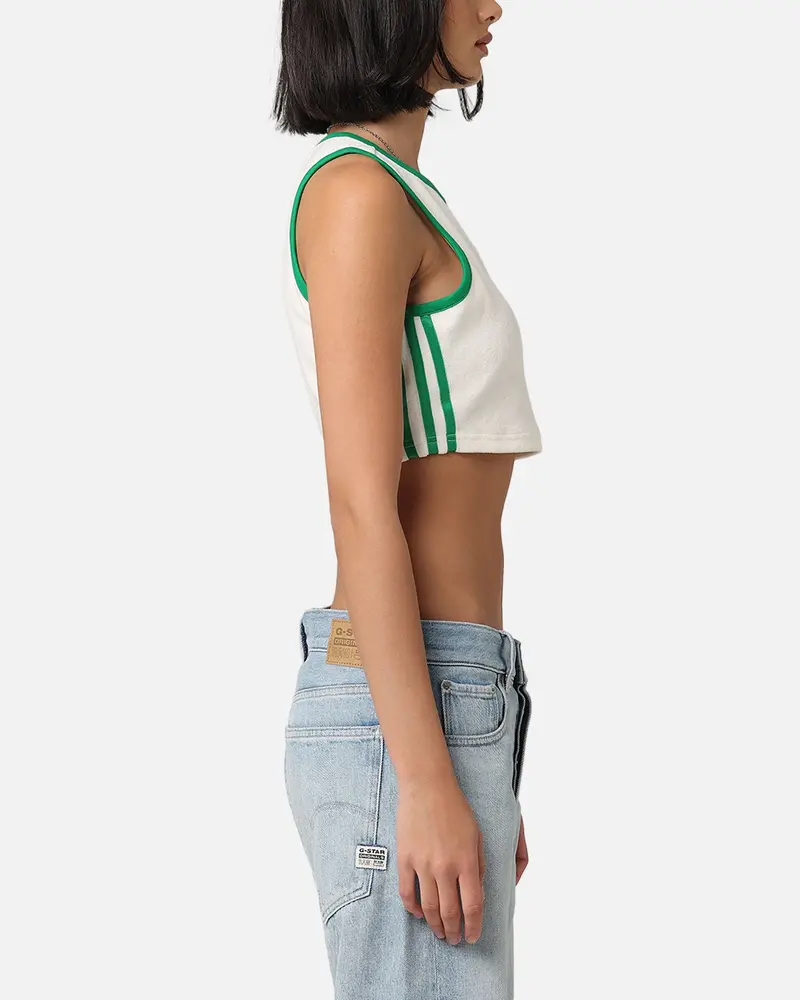 Adidas Women's Terry Cropped Tank Top Off White 4
