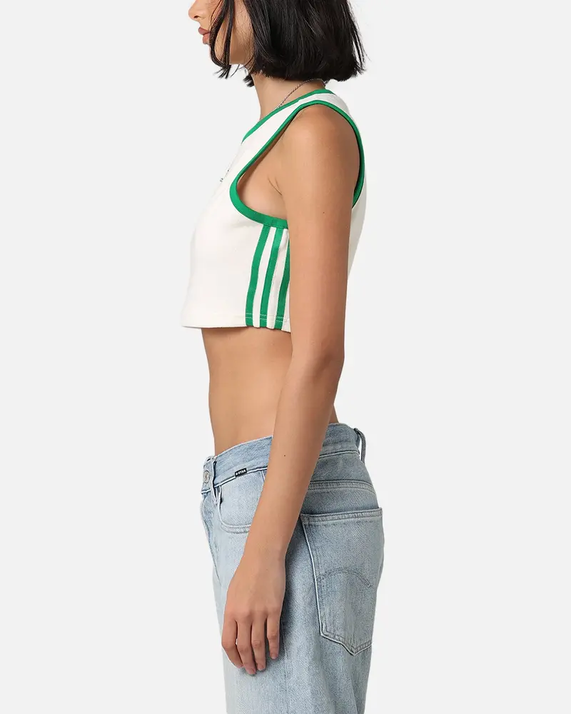 Adidas Women's Terry Cropped Tank Top Off White 5
