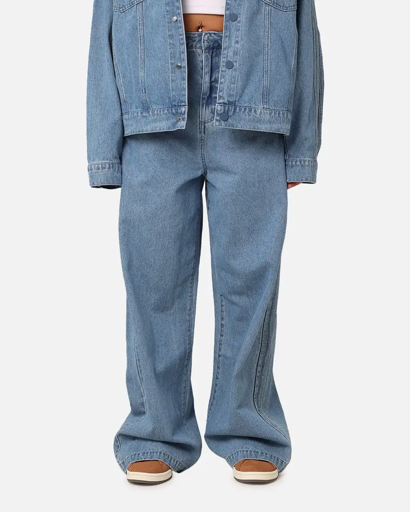 Adidas X Kseniaschnaider Women's 3-Stripe Jeans Light Denim 1