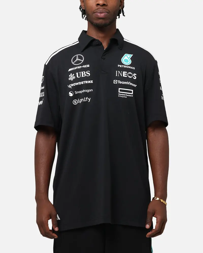 Adidas X Mercedes-Amg Petronas Formula One F1 2025 Team Polo Shirt Black/White 1