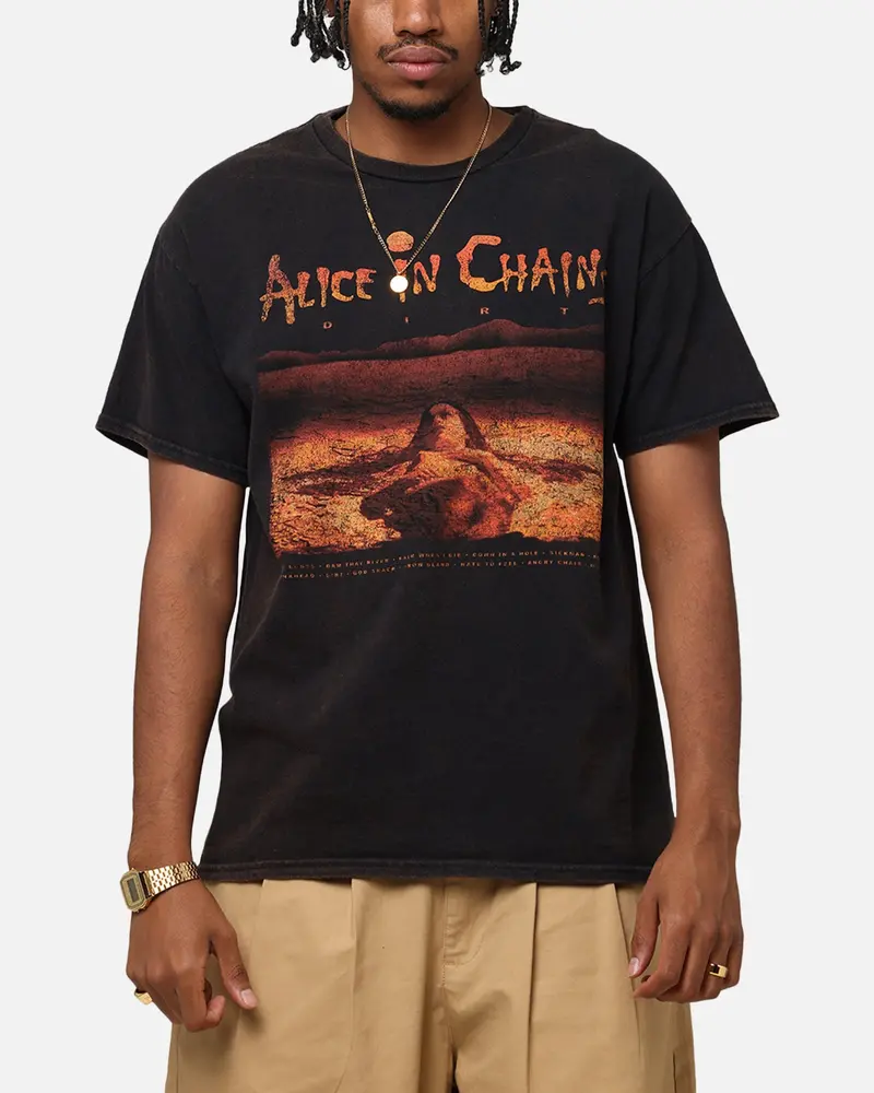 Alice In Chains Dirt Tracks Vintage T-Shirt Black Vintage 1