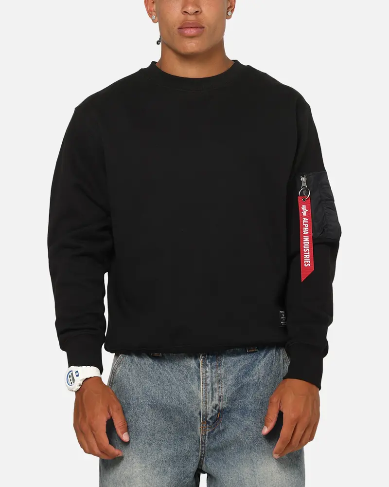 Alpha Industries Utility Pocket Crewneck Black 1