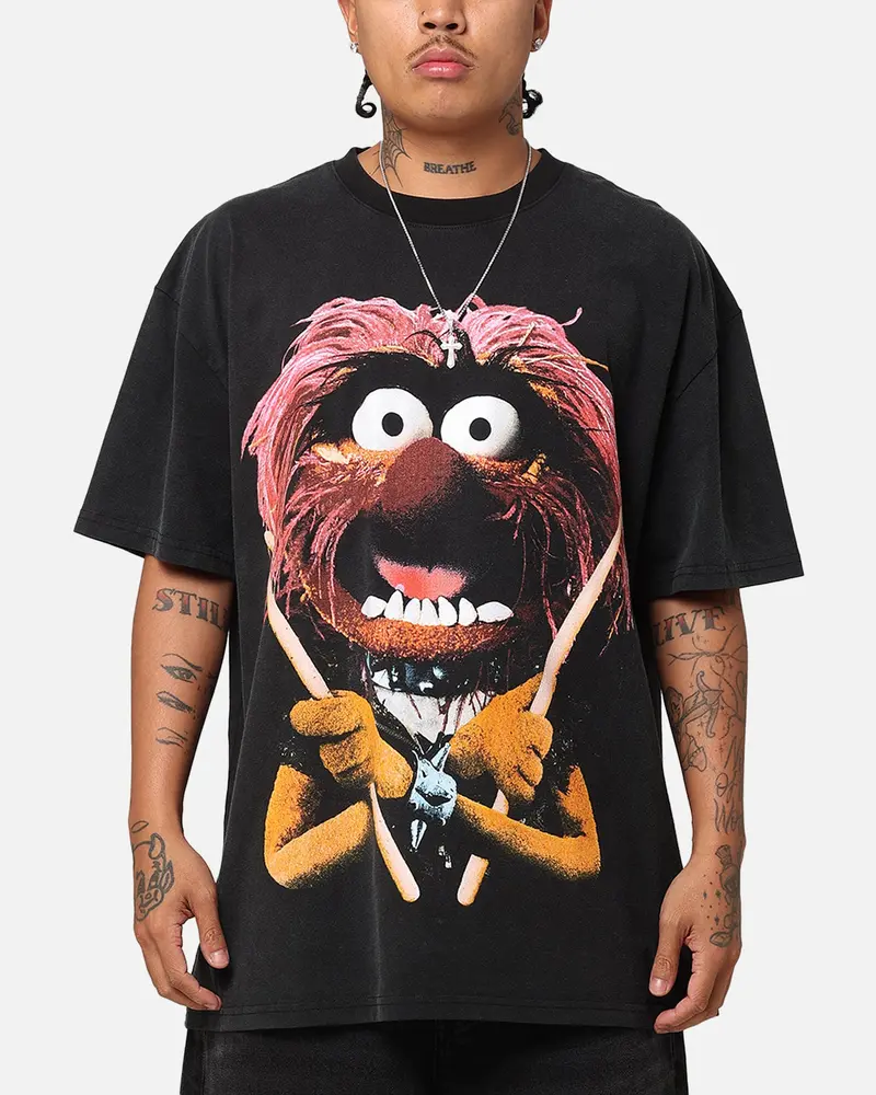 American Thrift Disney The Muppets Animal Heavy T-Shirt Vintage Black 1