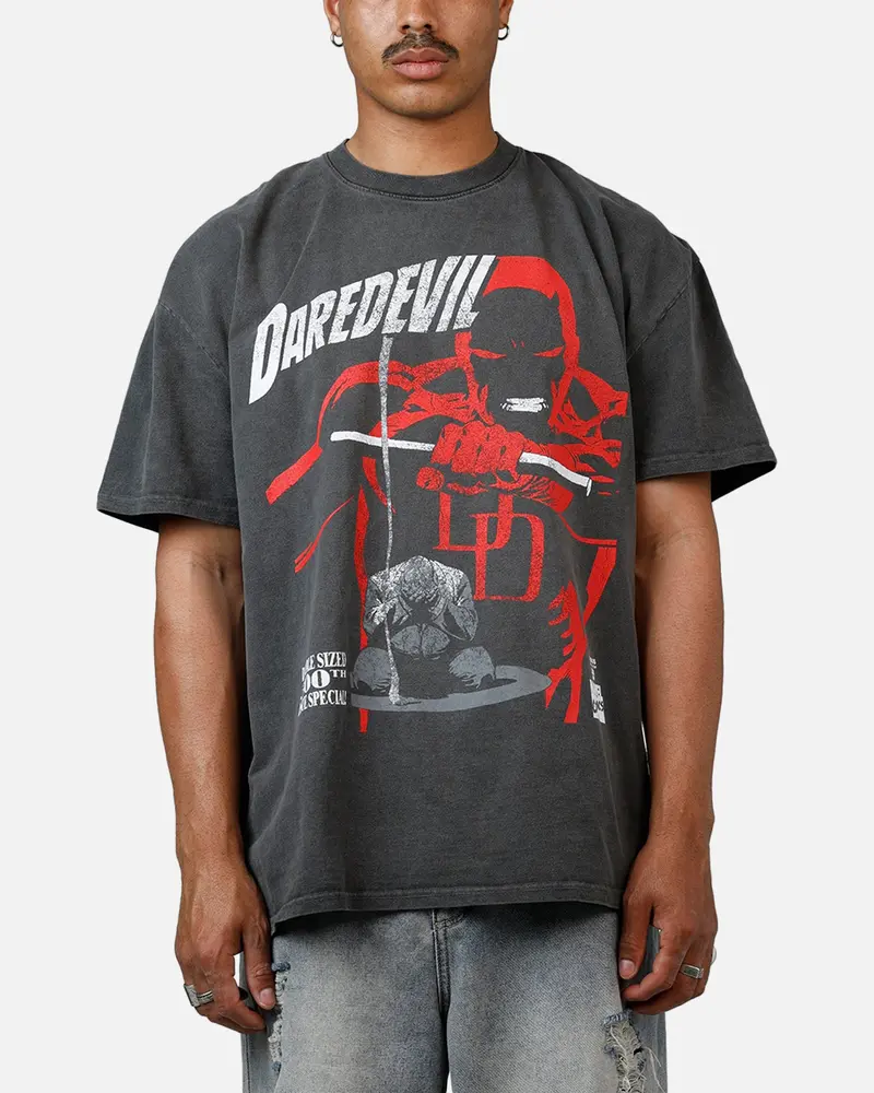 American Thrift Marvel Daredevil Comic Heavyweight T-Shirt Black Wash 1
