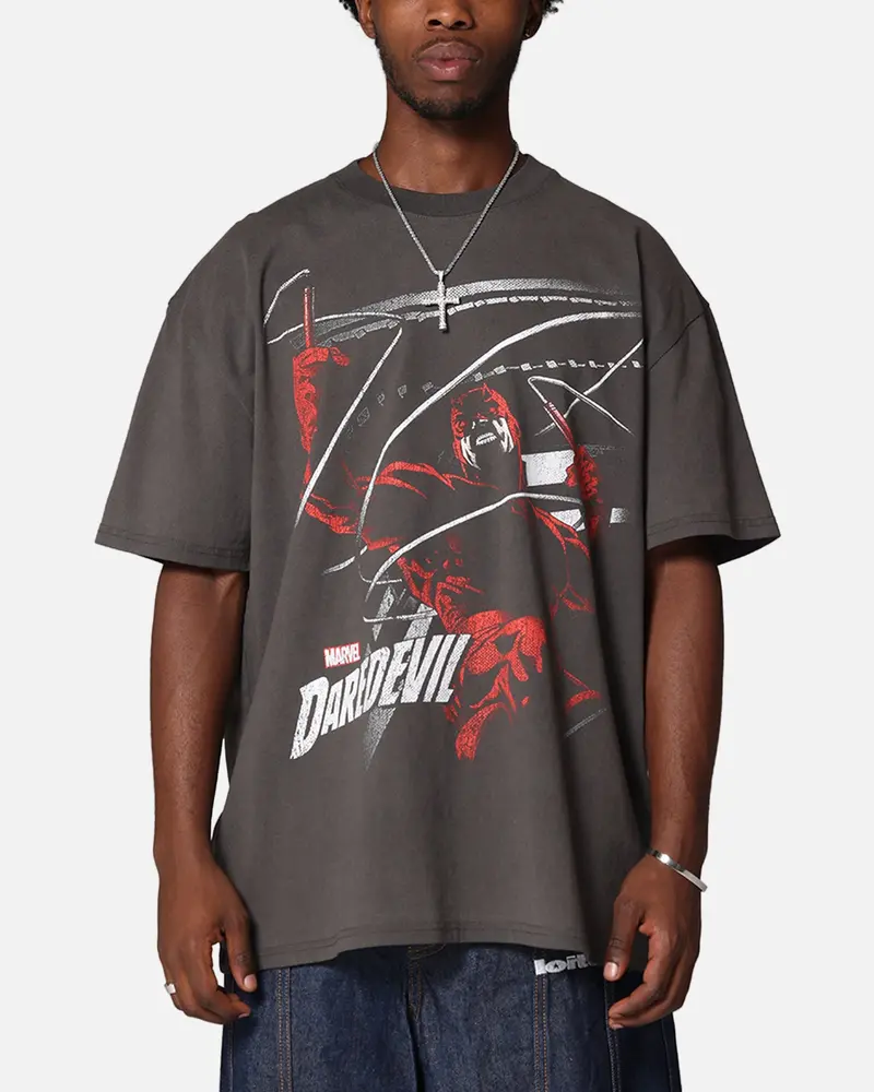 American Thrift Marvel Daredevil Poster Heavy T-Shirt Black Wash 1