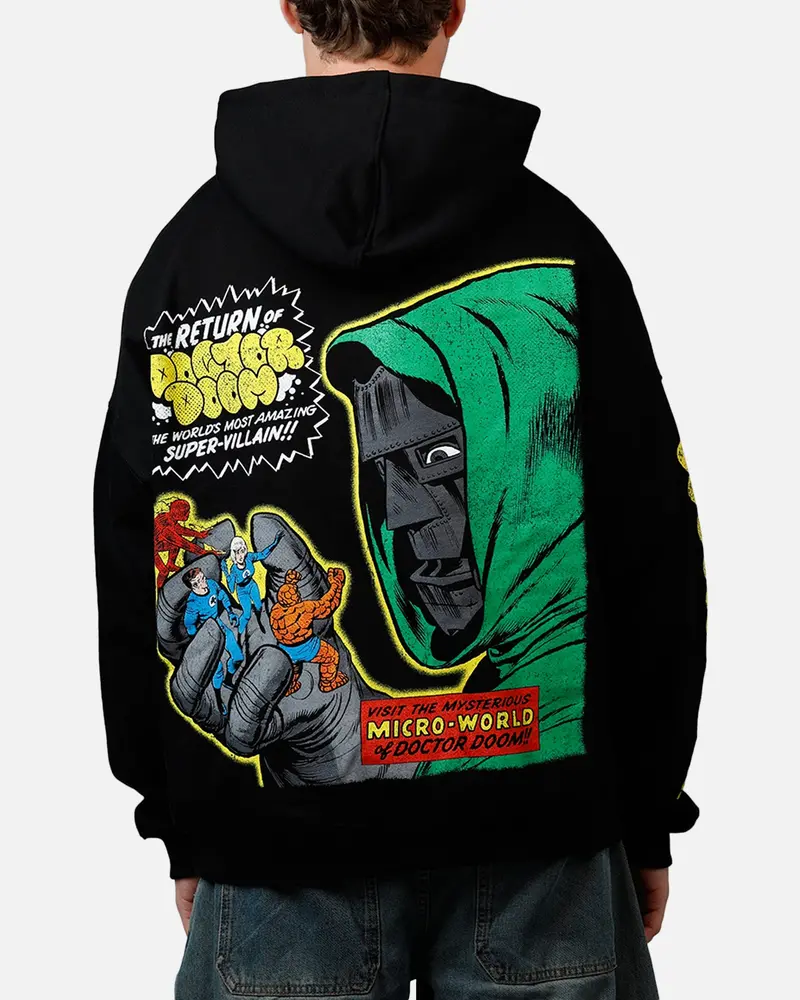 American Thrift Marvel Fantastic Four Doctor Doom Villain Premium Hoodie Black 1